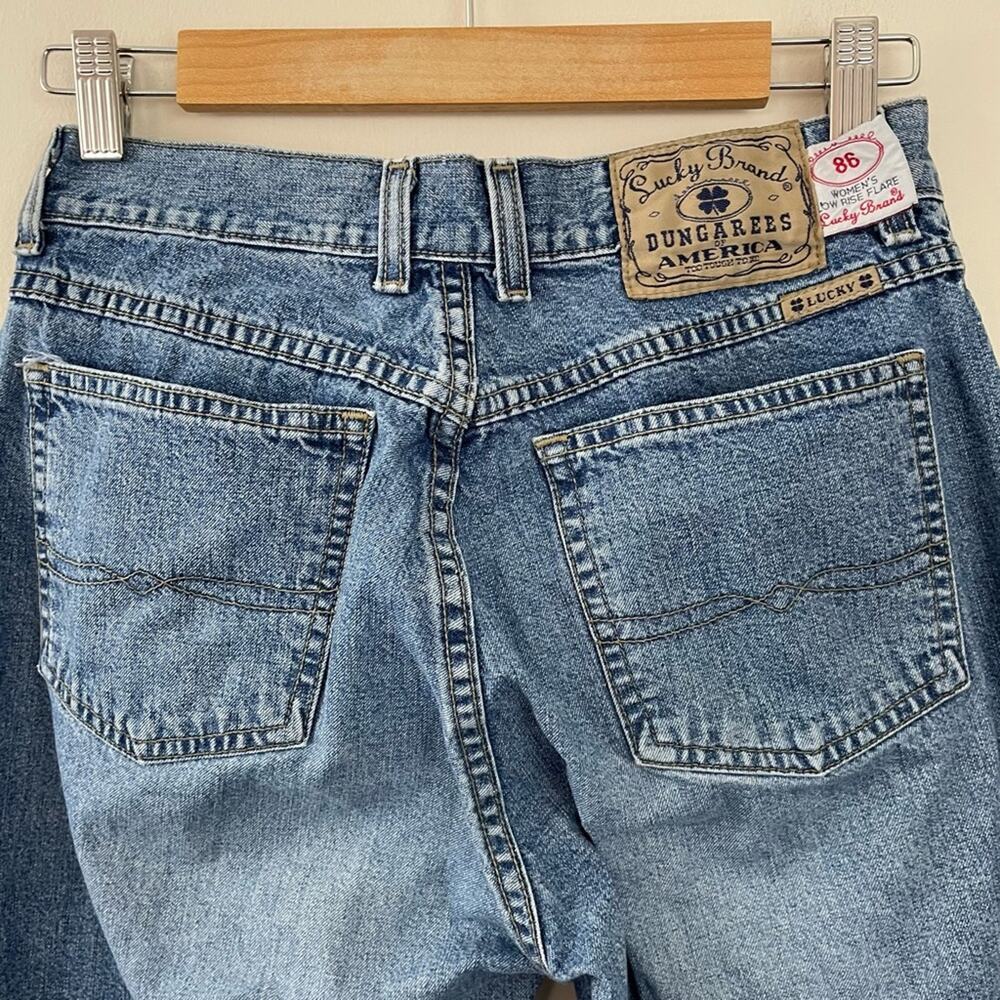 Vintage Y2K Lucky Brand Low Rise Flare all cotton Made in USA jeans womens 10 28 - Picture 4 of 8